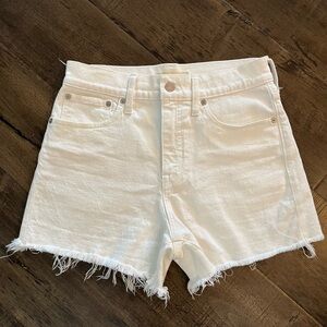 Madewell | White Denim Cutoff Jean Shorts | Size 26